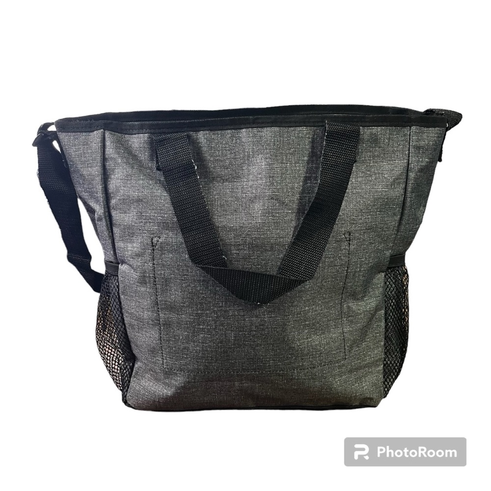Thirty one Utility Tote Bag Gray Zip Top Large Organizer